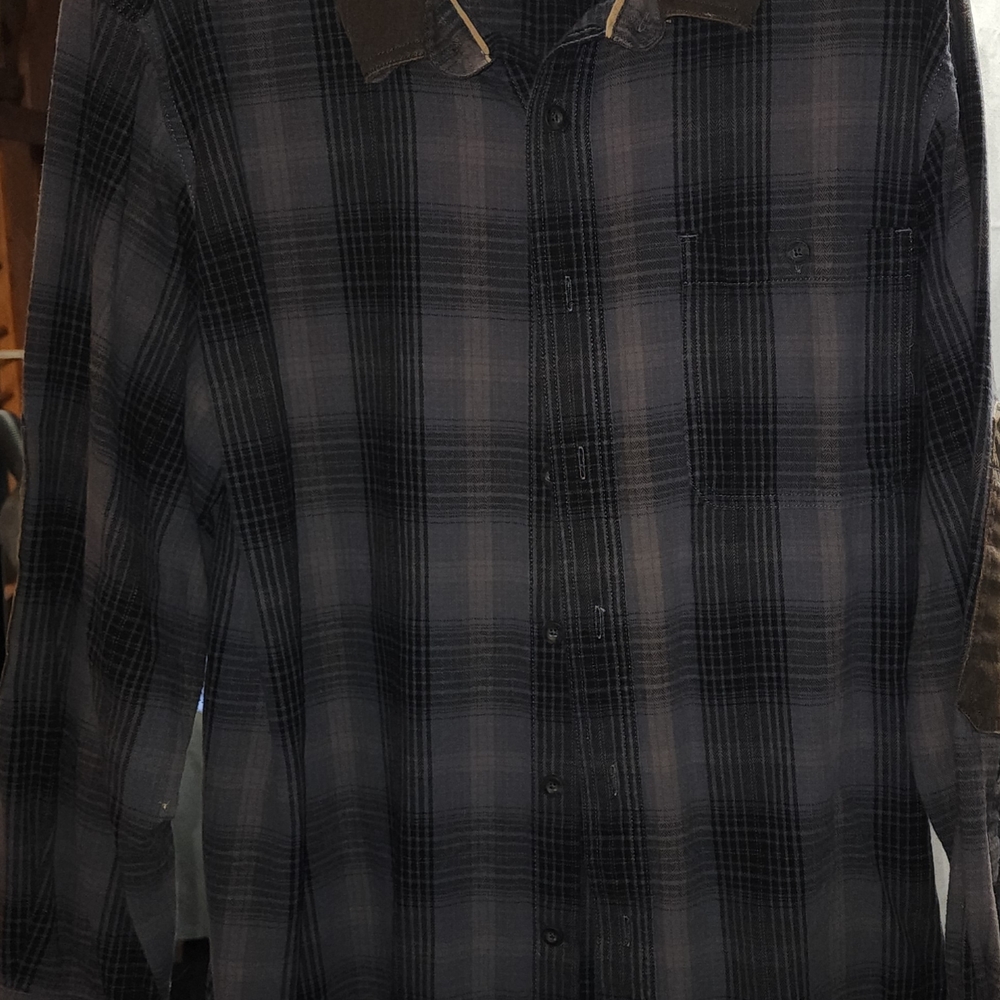 Outdoor Life Men's Dark Blue Plaid Shirt